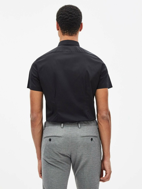 Celio Cămașă cu mânecă scurtă Celio Daslim neagră pentru bărbați
