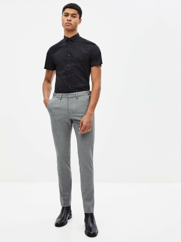 Celio Cămașă cu mânecă scurtă Celio Daslim neagră pentru bărbați