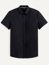 Celio Cămașă cu mânecă scurtă Celio Daslim neagră pentru bărbați
