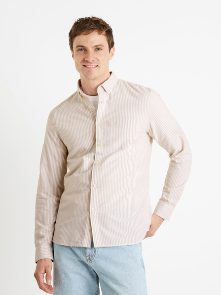 Celio Cămașă regular oxford bej Celio Caoxfordy