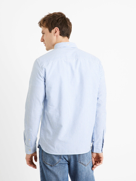 Celio Albastru deschis bărbați cu dungi cămașă regular fit Celio Caoxfordy