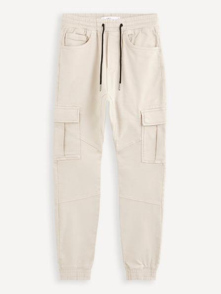 Celio Pantaloni cargo bej pentru bărbați Celio Cokit4