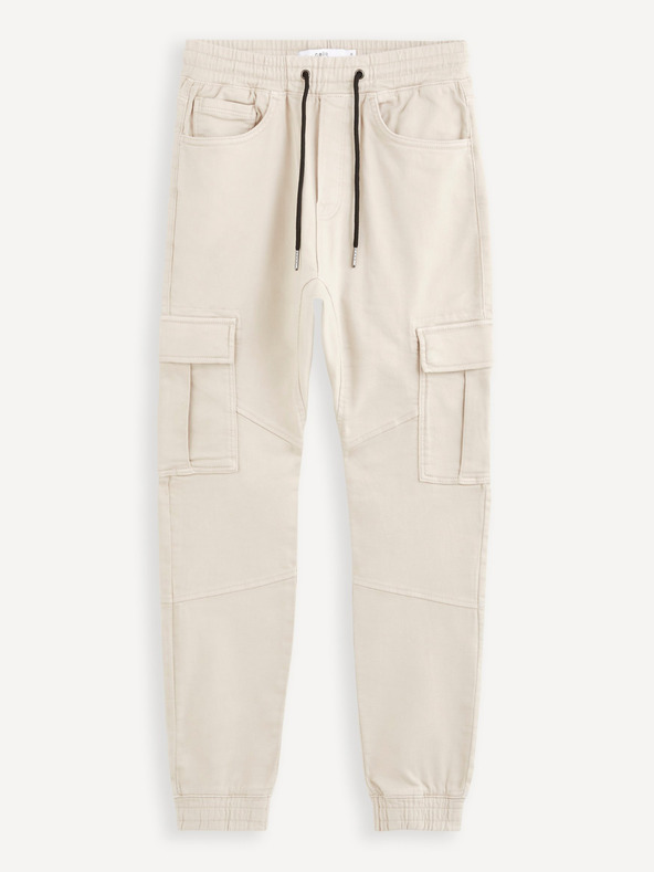 Celio Pantaloni cargo bej pentru bărbați Celio Cokit4