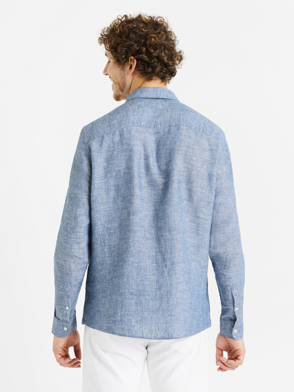 Celio Tricou albastru din in pentru bărbați Celio Daflix