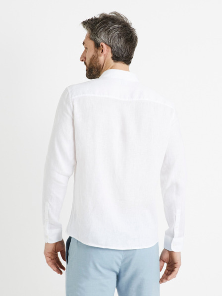 Celio Cămașă albă din in pentru bărbați Celio Daflix