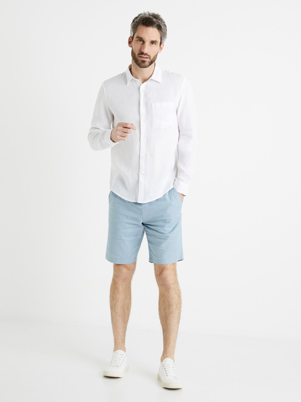Celio Cămașă albă din in pentru bărbați Celio Daflix