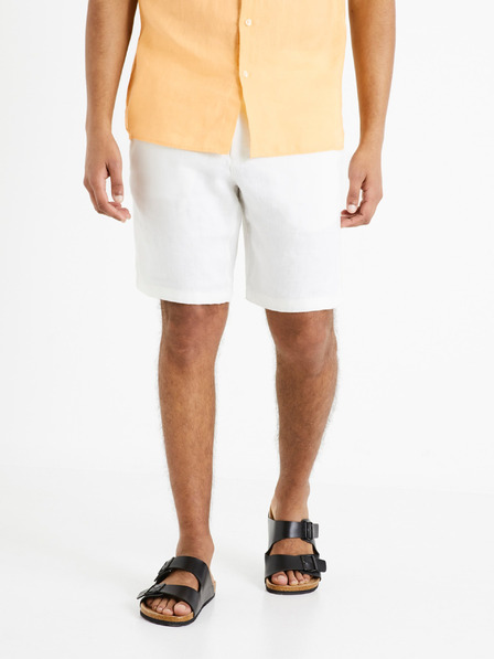 Celio Pantaloni scurți din in albi pentru bărbați Celio Dolinusbm