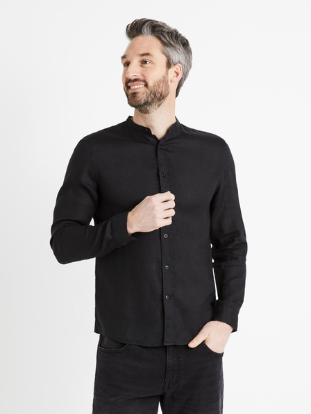 Celio Cămașă din in neagră pentru bărbați Celio Damaolin