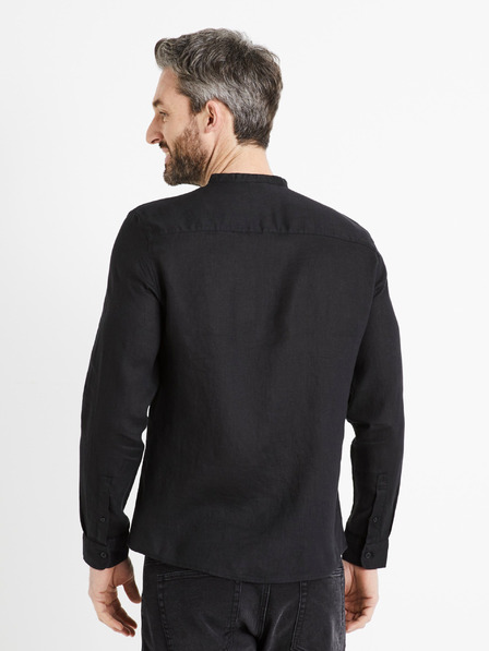 Celio Cămașă din in neagră pentru bărbați Celio Damaolin