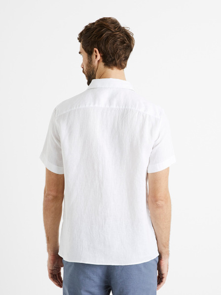 Celio Cămașă albă din in pentru bărbați Celio Damarlin