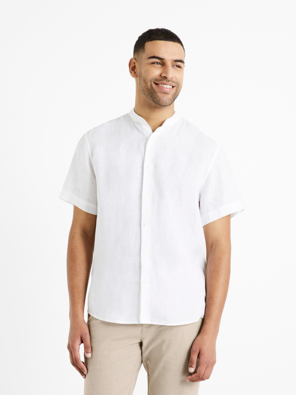 Celio Cămașă de in albă pentru bărbați Celio Damopoc
