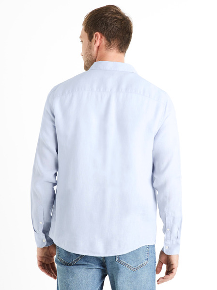 Celio Cămașă din in albastru deschis pentru bărbați Celio Daflix
