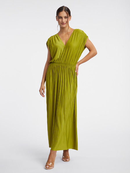 Orsay Rochie lungă plisată pentru femei de culoare verde ORSAY