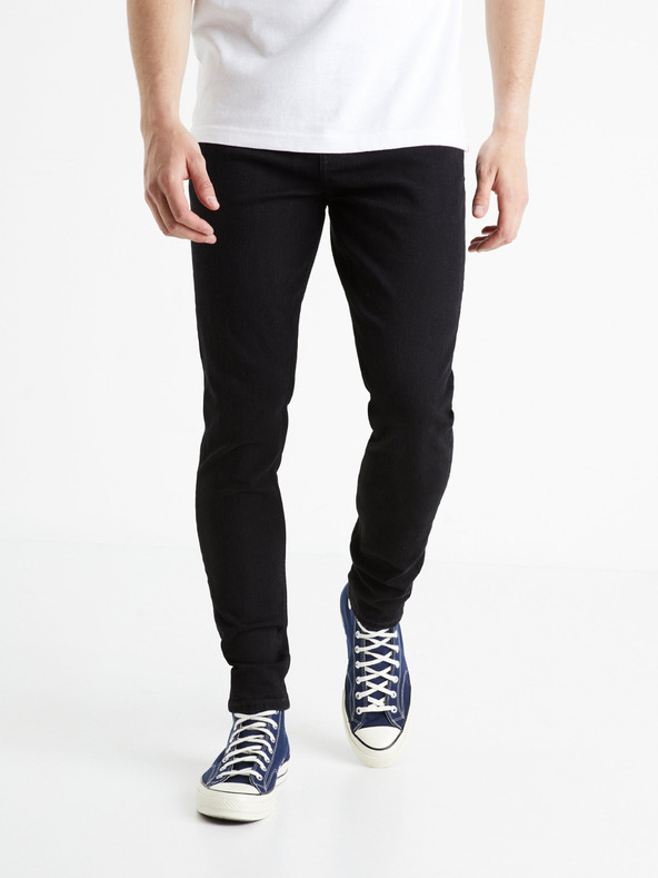 Celio Blugi skinny fit negri pentru bărbați Celio Foskinny1