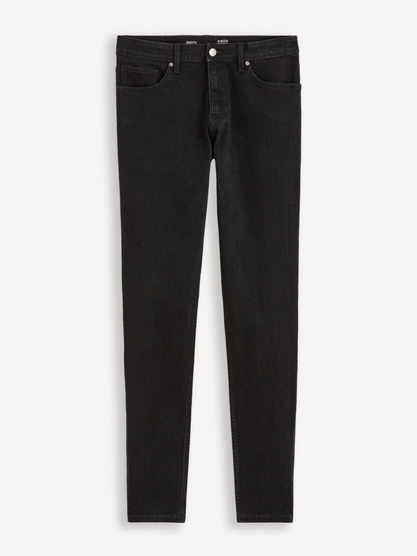Celio Blugi skinny fit negri pentru bărbați Celio Foskinny1