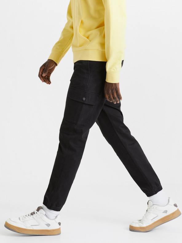 Celio Pantaloni cargo negri pentru bărbați Celio Dolyte