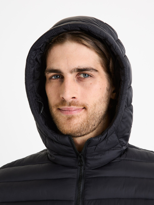 Celio Jachetă matlasată neagră pentru bărbați Celio Fububble