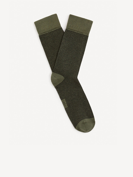 Celio Șosete bărbătești kaki cu dungi Celio Vicaire