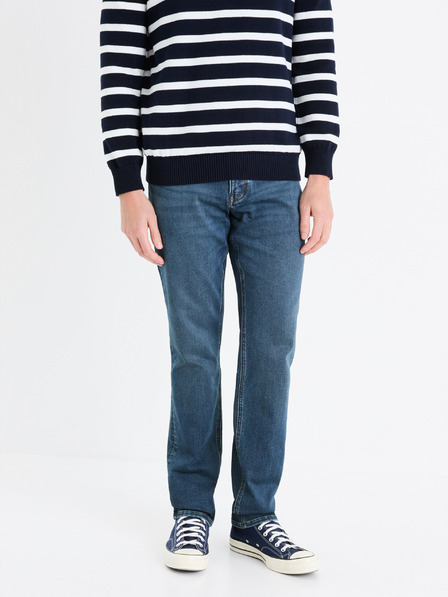 Celio Blugi bărbătești albaștri cu croială dreaptă Celio Stlmaille