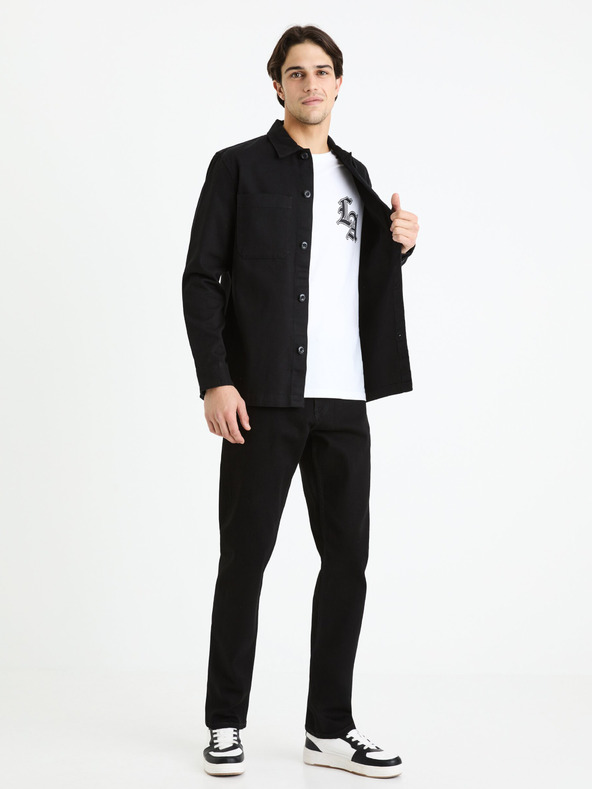 Celio Blugi negri pentru bărbați cu croială dreaptă Celio C15