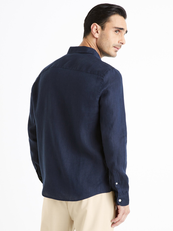 Celio Tricou din in albastru închis pentru bărbați Celio Daflix