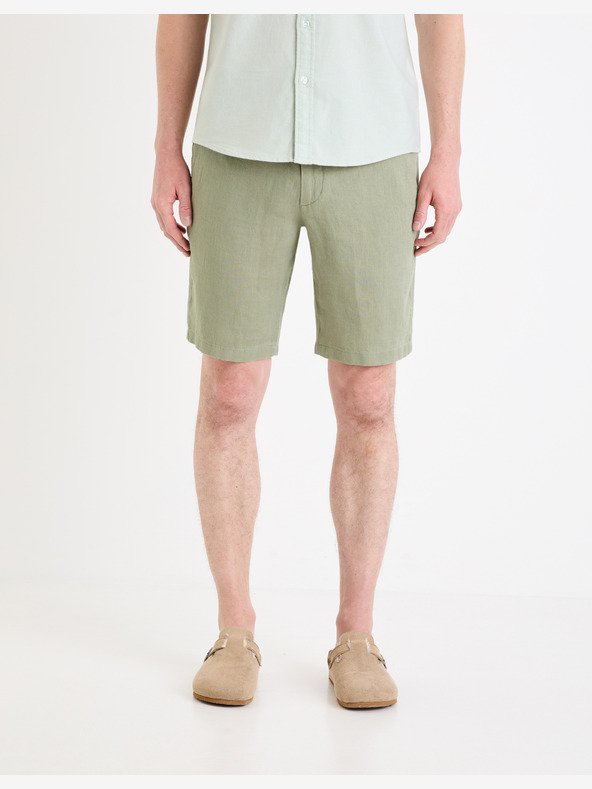 Celio Pantaloni scurți verzi din in pentru bărbați Celio Dolinusbm