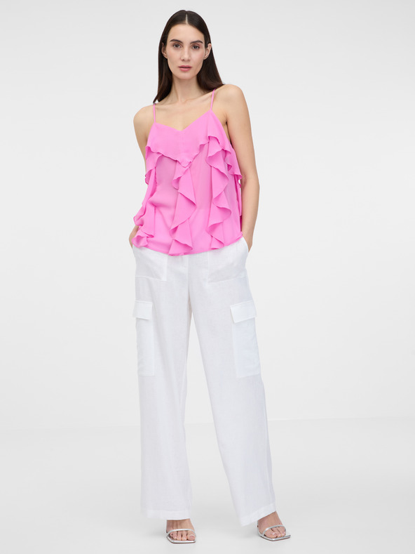 Orsay Pantaloni largi de damă albi ORSAY