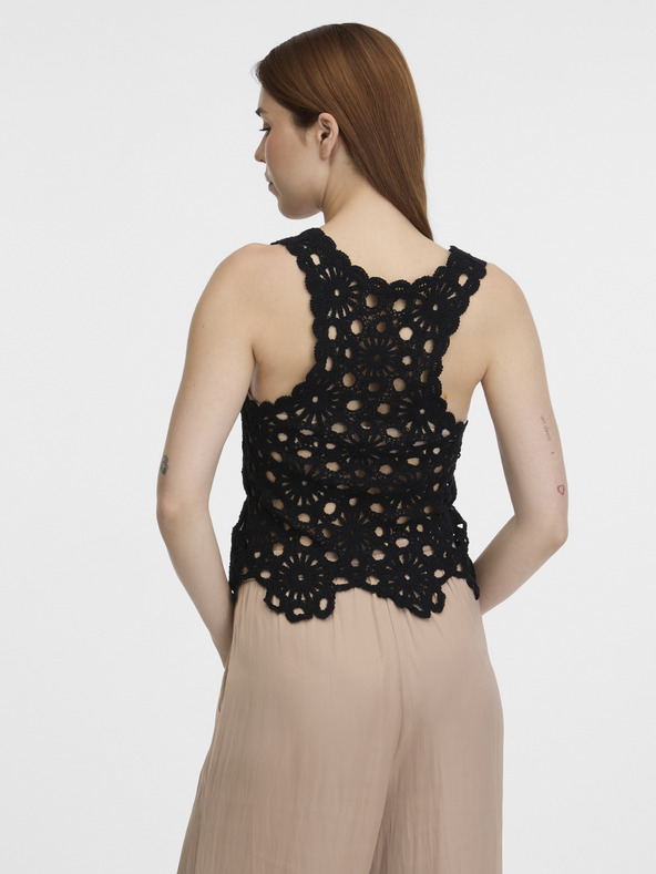 Orsay Top croșetat negru pentru femei ORSAY