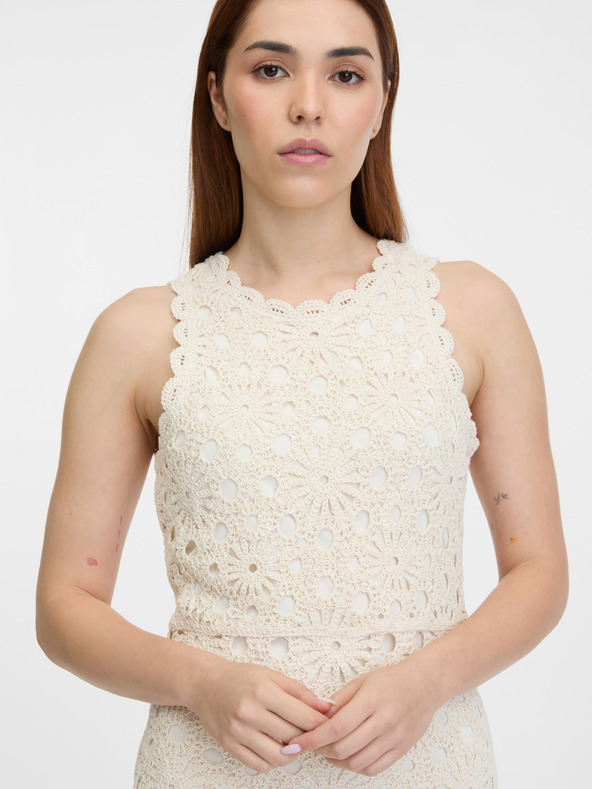 Orsay Rochie crem pentru doamne până la genunchi ORSAY