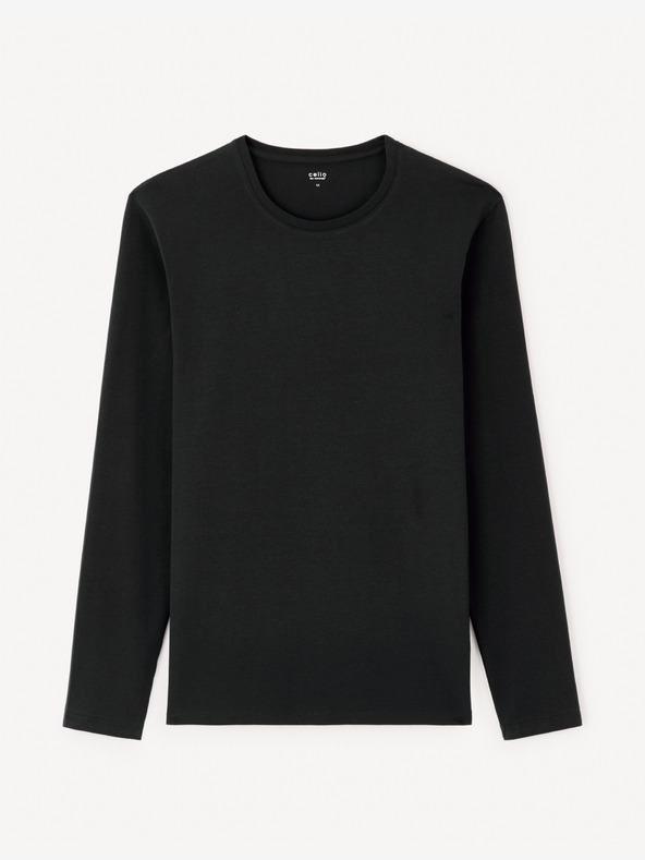 Celio Cămașă neagră cu mânecă lungă pentru bărbați Celio Gehair