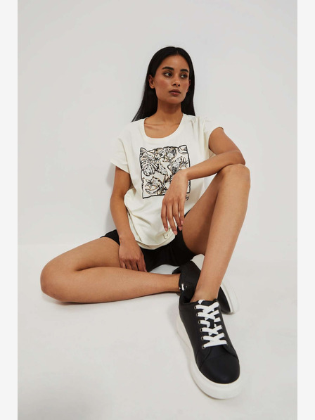 Moodo Tricou alb cu imprimeu Moodo