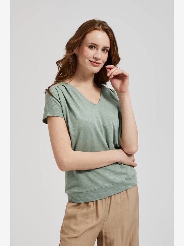 Moodo Tricou verde cu mânecă scurtă Moodo