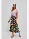 Moodo Tricou roz cu decolteu în V Moodo