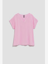 Moodo Tricou roz cu decolteu în V Moodo
