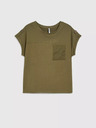 Moodo Tricou verde cu buzunar și mâneci scurte Moodo