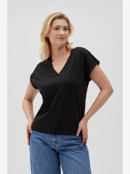 Moodo Cămașă lungă neagră pentru femei Moodo