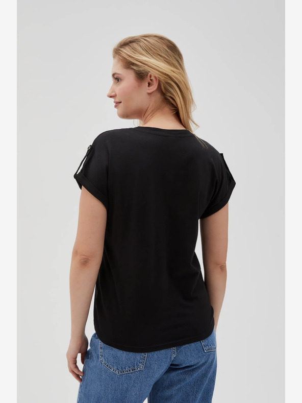 Moodo Cămașă lungă neagră pentru femei Moodo