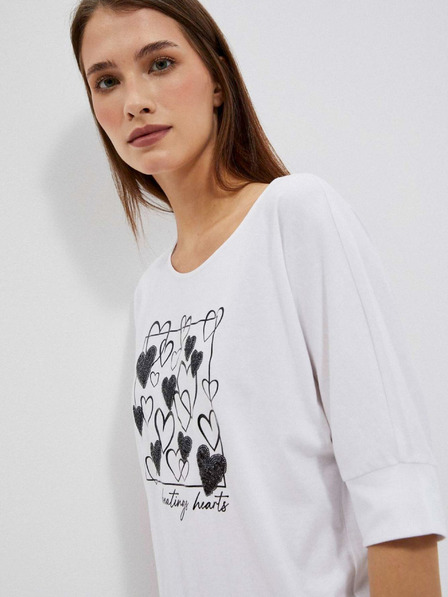 Moodo Tricou alb pentru femei Moodo