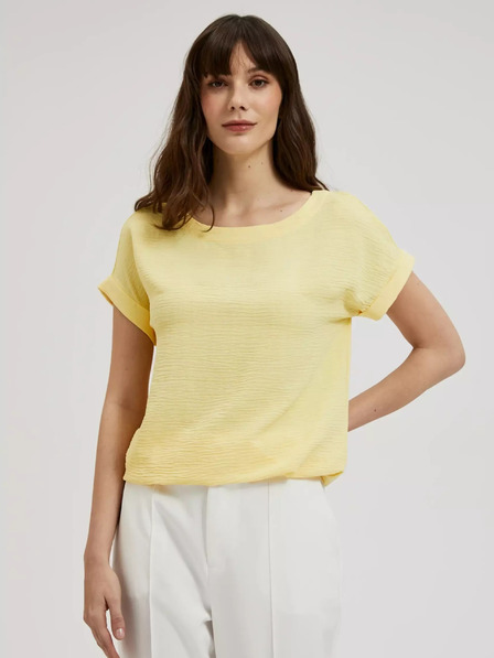 Moodo Tricou galben cu mânecă scurtă Moodo