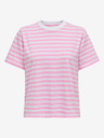 ONLY Tricou alb și roz cu dungi pentru femei ONLY