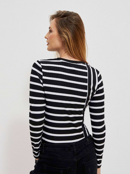 Moodo Tricou cu dungi albe și negre pentru femei Moodo