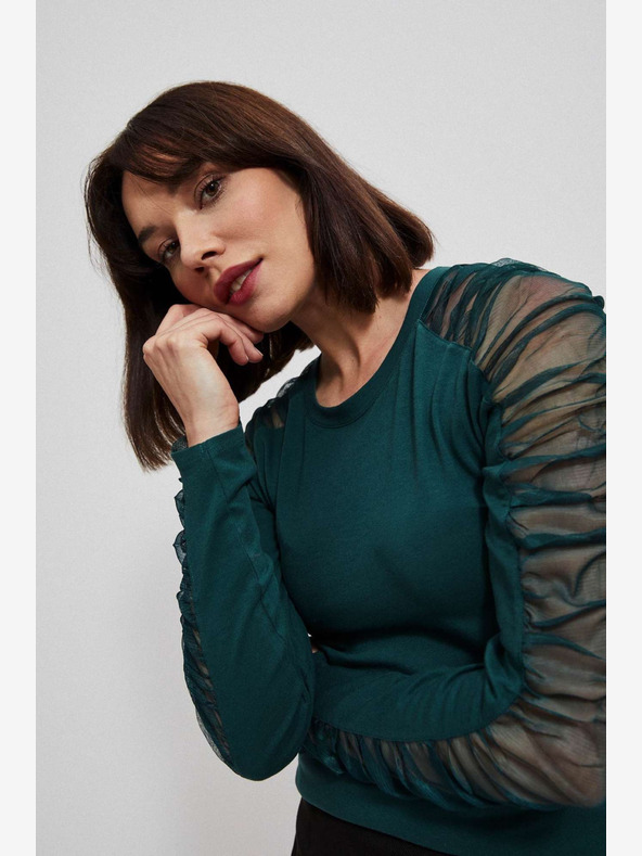 Moodo Cămașă chino verde pentru femei Moodo