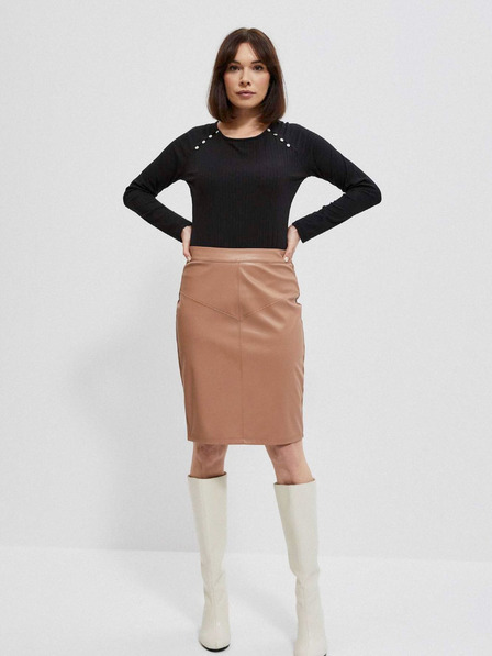 Moodo Tricou negru cu mânecă lungă pentru femei Moodo