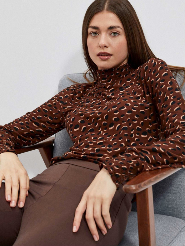 Moodo Cămașă cu model pentru femei Moodo maro