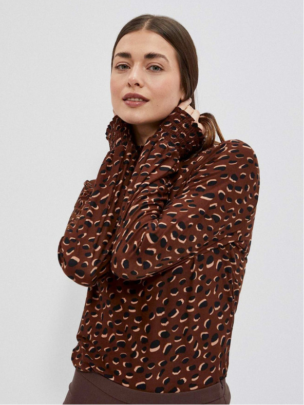 Moodo Cămașă cu model pentru femei Moodo maro