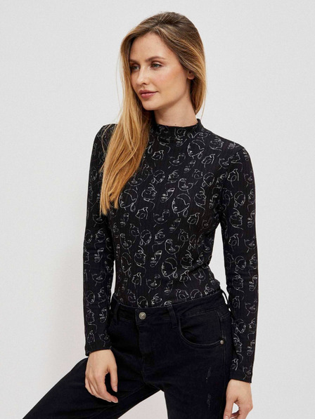 Moodo Tricou negru cu model pentru femei Moodo