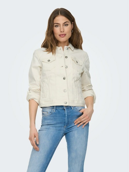 ONLY Jachetă din denim crem pentru femei ONLY Tia