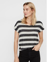 Vero Moda Tricou cu dungi crem și negre VERO MODA Wide