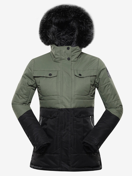ALPINE PRO Jachetă de iarnă neagră și verde pentru femei ALPINE PRO EGYPA