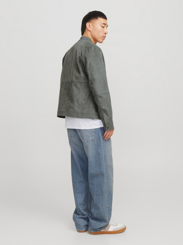 Jack & Jones Jachetă din piele întoarsă gri Jack & Jones pentru bărbați